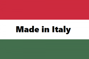 Bandiera con la scritta Made in Italy al centro, simbolo di produzione e commercio internazionale